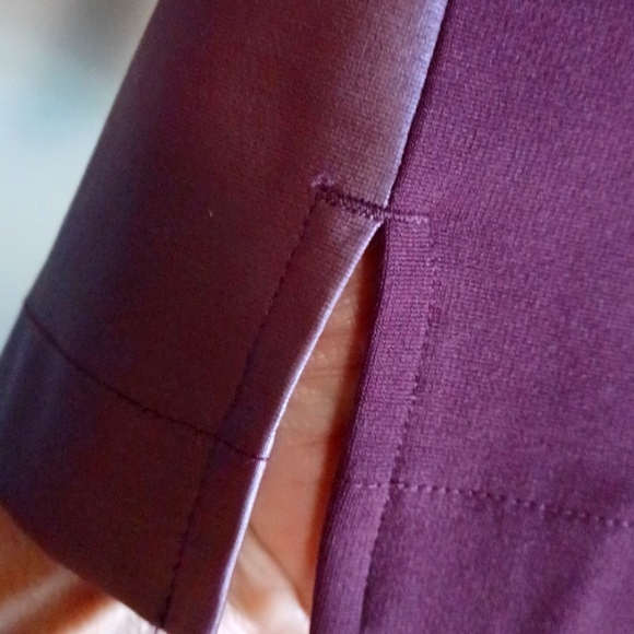 NWT. CHICOS, Faux plum leather boat neck top. SZ 1 - Picture 7 of 7